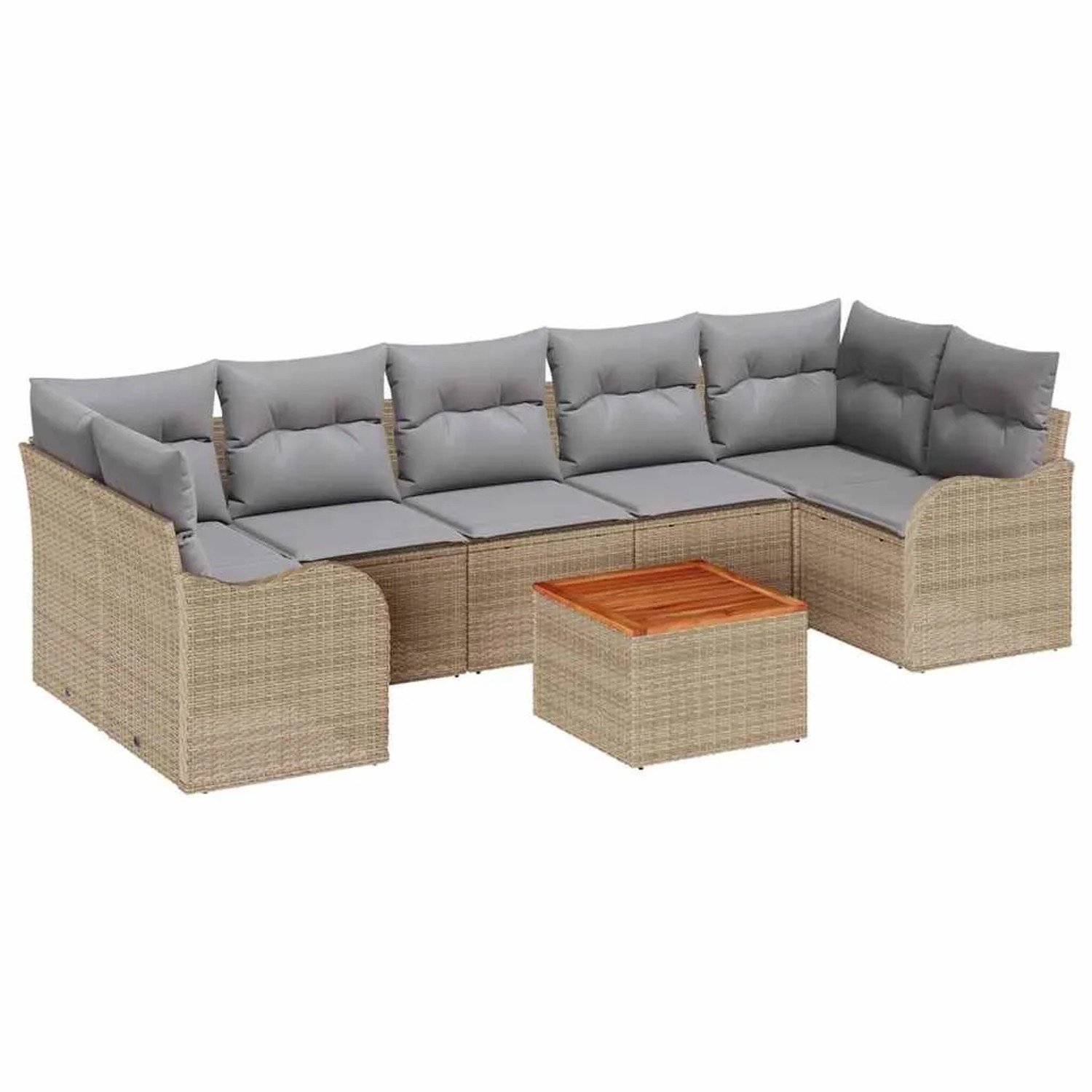 vidaXL Garten-Sofa-Set 8-Tlg Beige Poly Rattan 3347420