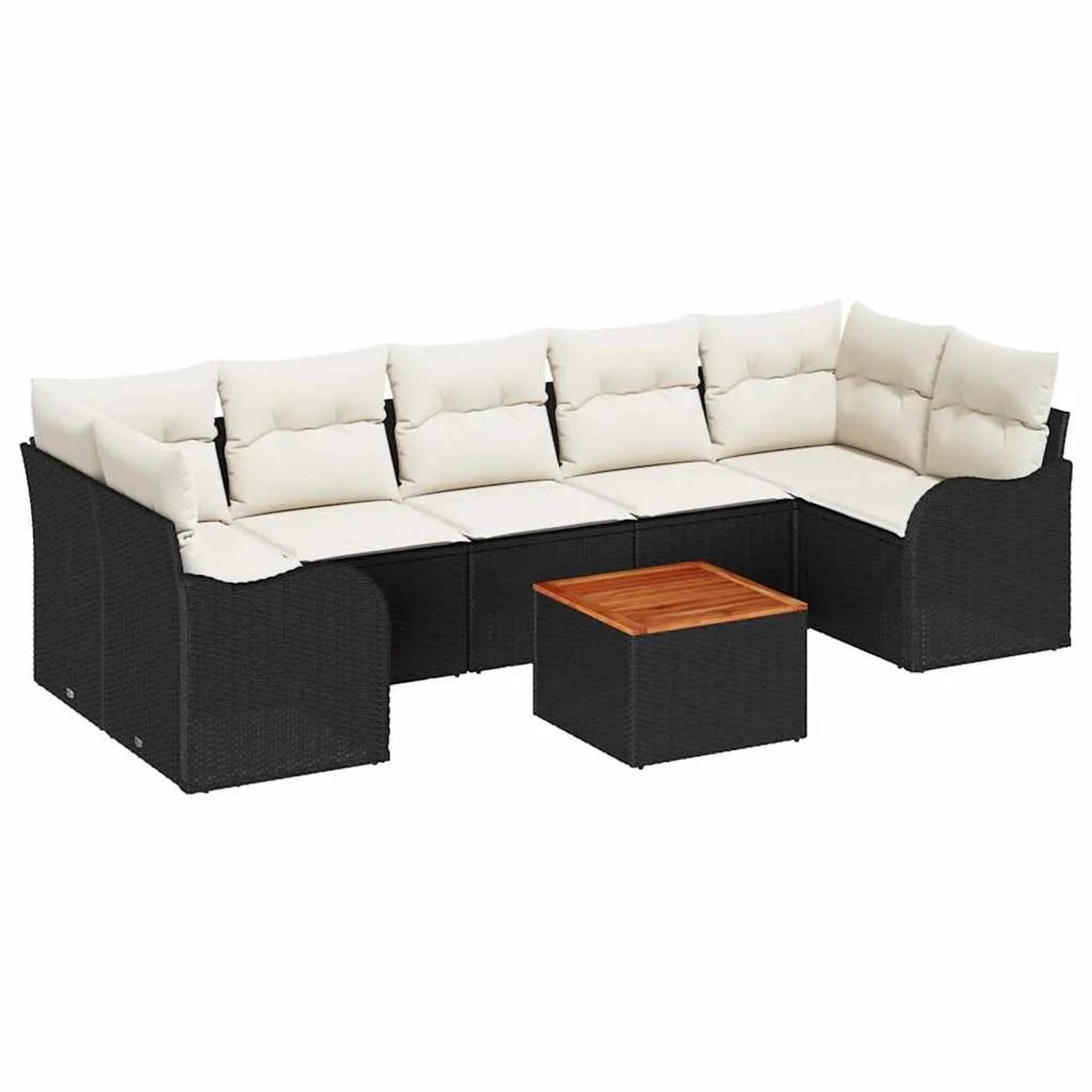 vidaXL Garten-Sofa-Set 8-Tlg Schwarz Poly Rattan 3347418