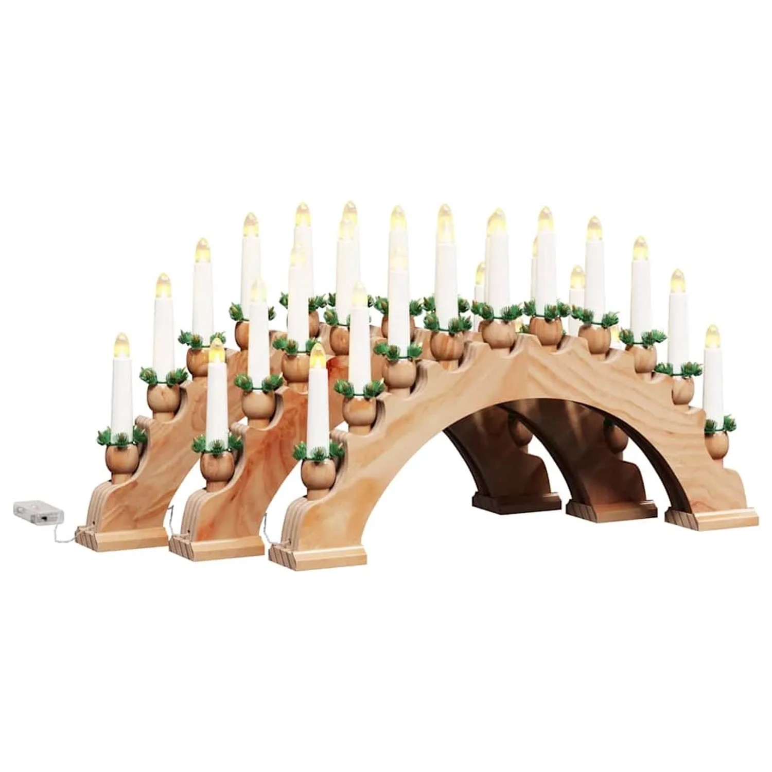 vidaXL Weihnachtskerzenbogen mit 10 LED Kerzen 3 Stk Braun 42019708