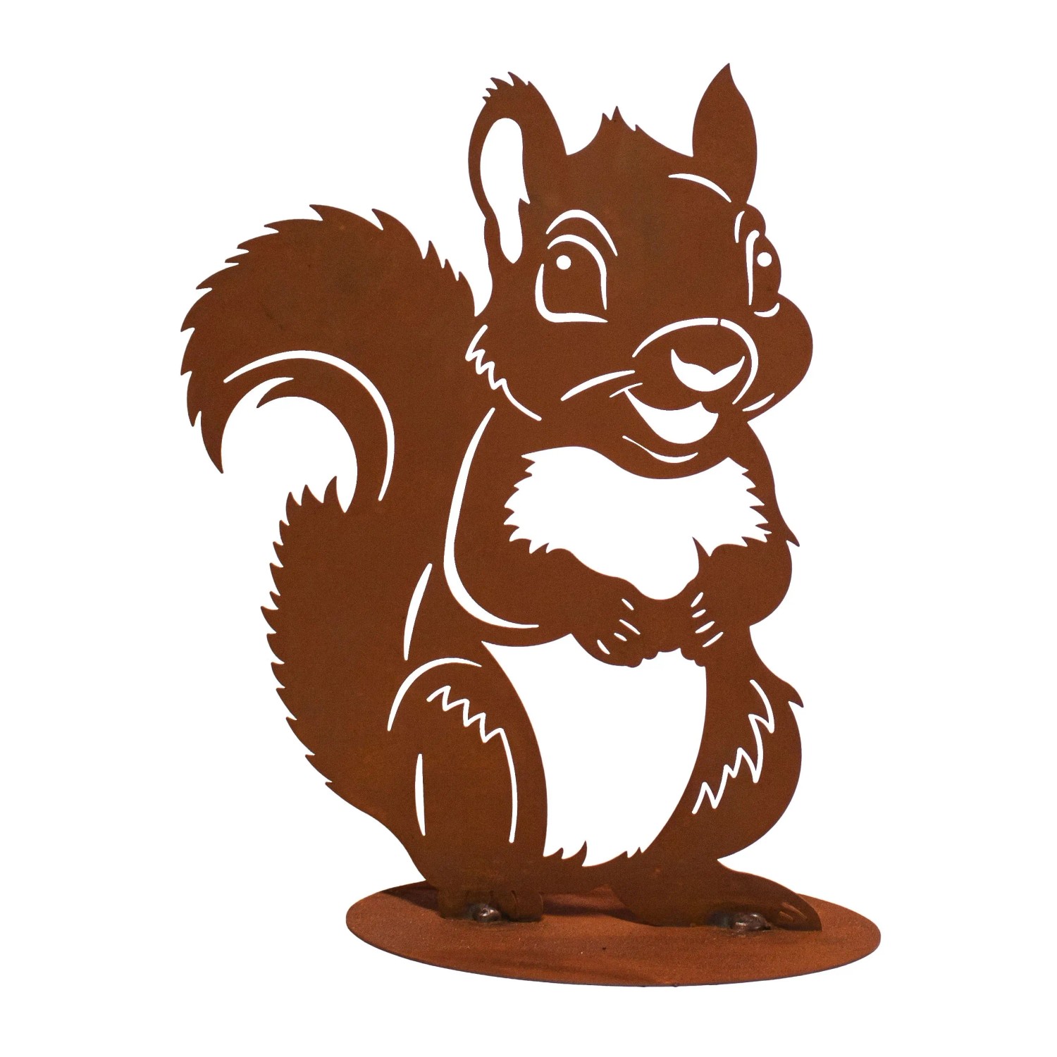 Ferrum Art Design Deko-Figur-Backenhörnchen auf Platte 32 cm x 24 cm
