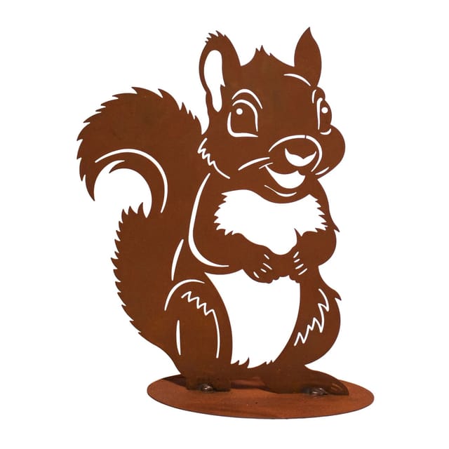 Ferrum Art Design Deko-Figur-Backenhörnchen auf Platte 32 cm x 24 cm