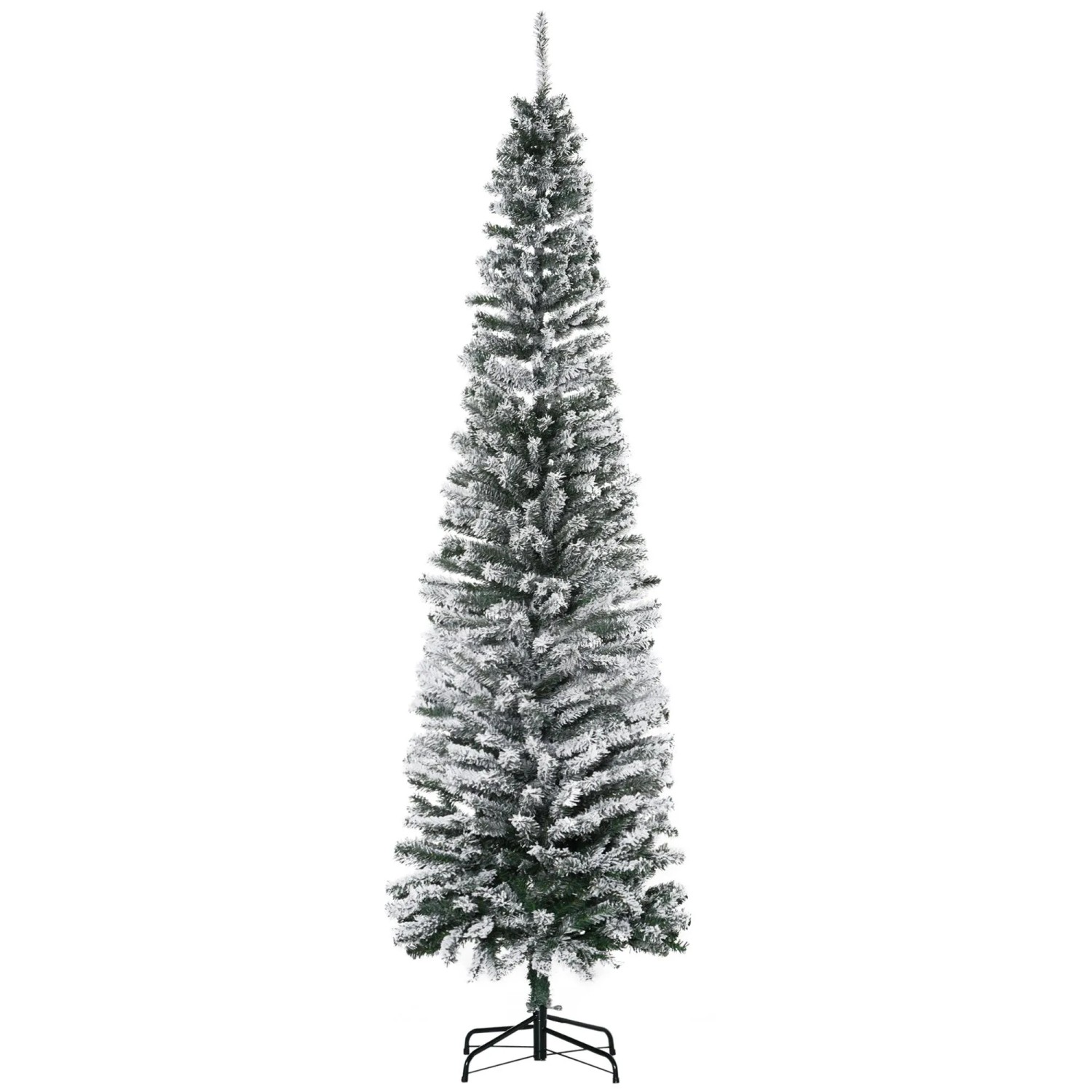 HOMCOM Weihnachtsbaum 395 Spitzen Kunststoff Stahl 68 x 225H cm