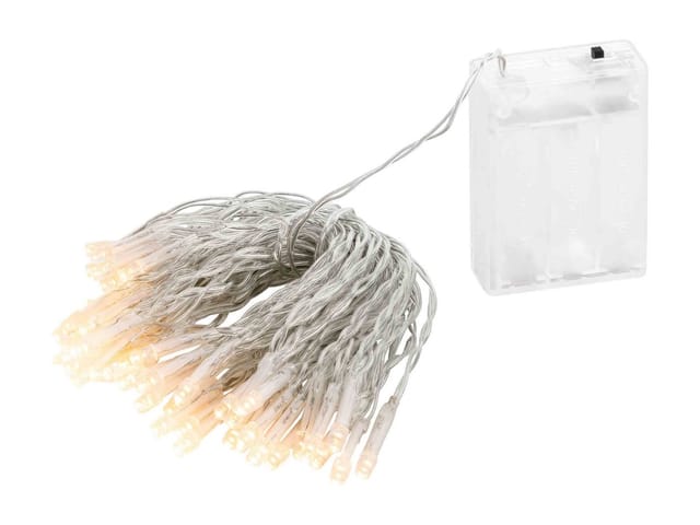 Lex 50er LED Lichterkette Batteriekette Weihnachten Beleuchtung Deko Warmweiß