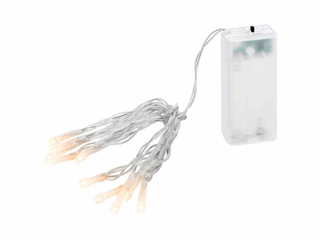 Lex 10er LED Lichterkette Batteriekette Weihnachten Beleuchtung Deko Warmweiß