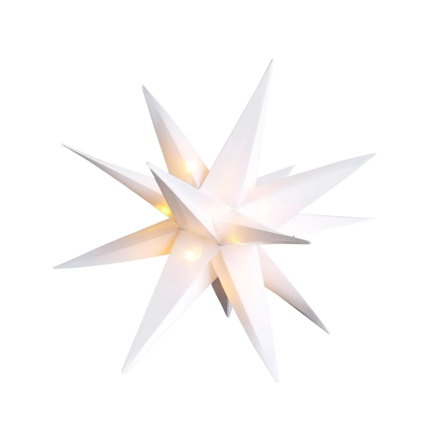 Lex LED 3D Leuchtstern Ø 25 cm Lichterstern Batterie Timer In-Outdoor Advent Weiß