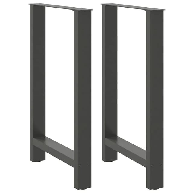 vidaXL Bartischbeine Anthrazit 2 Stk 60x90-91 cm Stahl 4013334