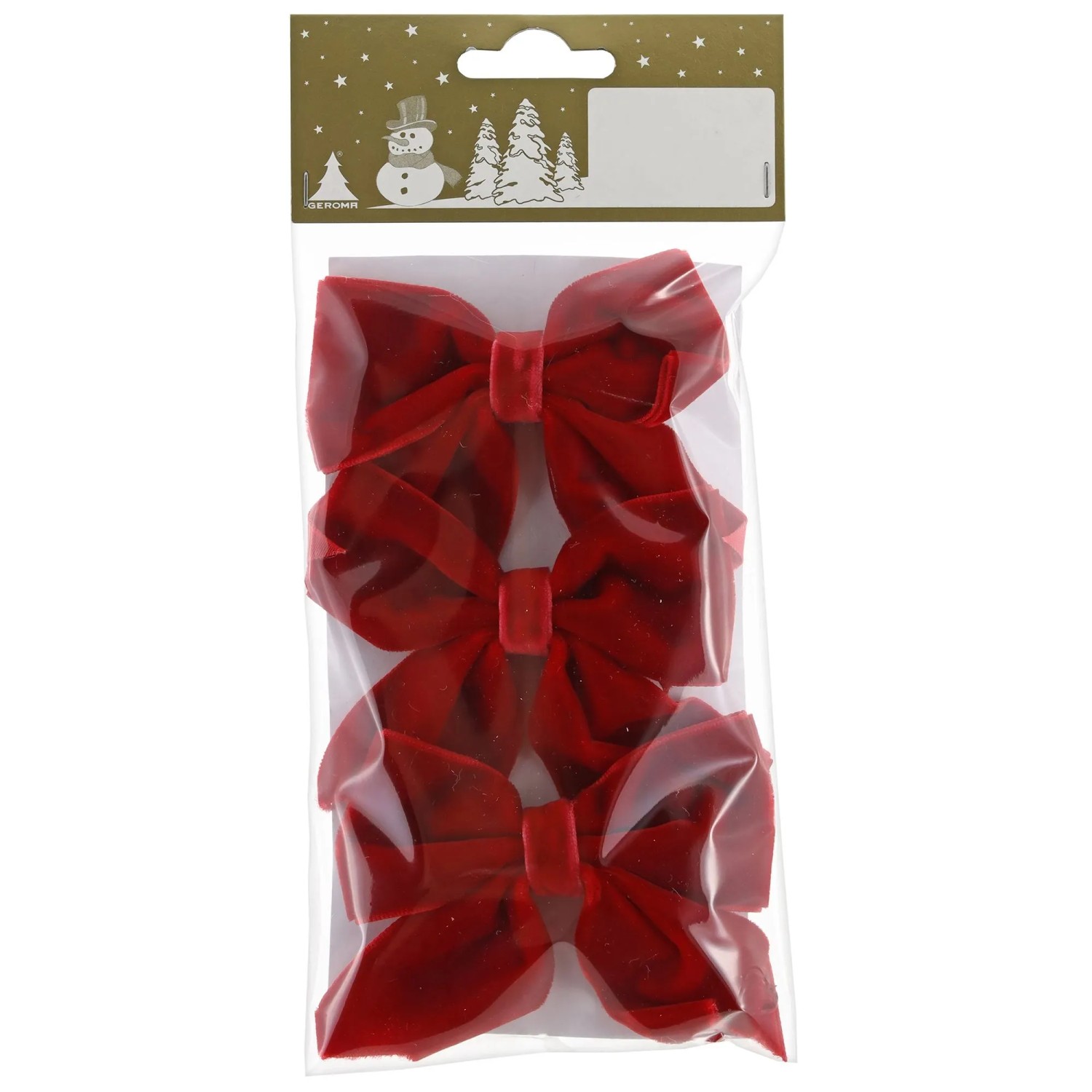 Samtschleifen-Set 8 cm Rot 3-teilig
