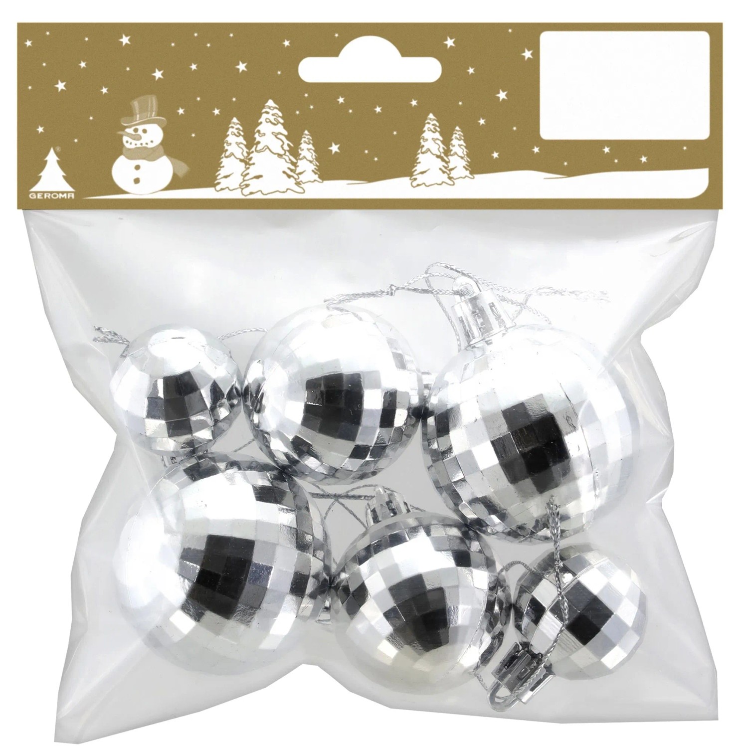 Discokugeln-Set aus Kunststoff zum Hängen Silber 6 Stück