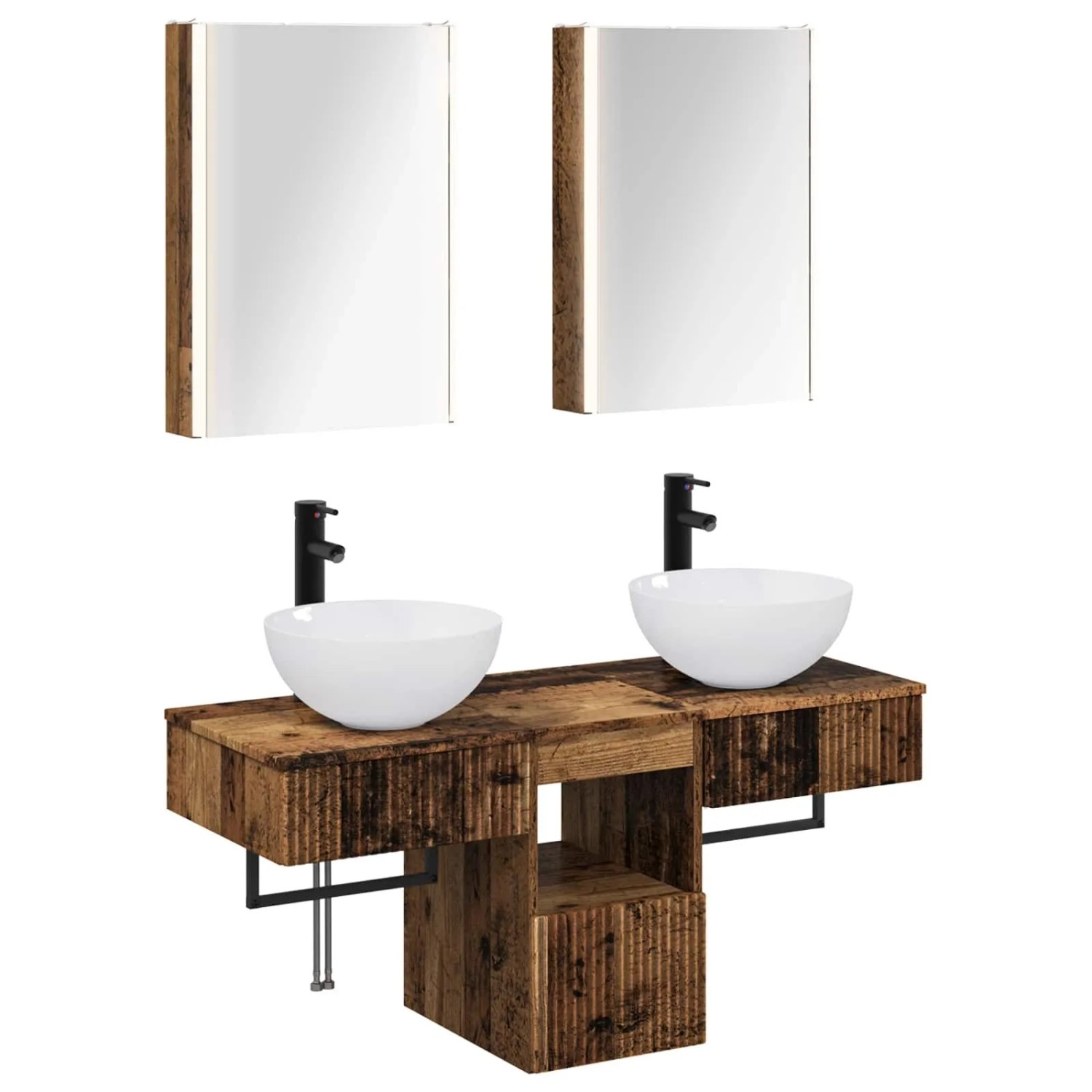vidaXL Badezimmerschrank-Set 5-Tlg Altholz 43 x 11,5 x 60,5 cm 3406293
