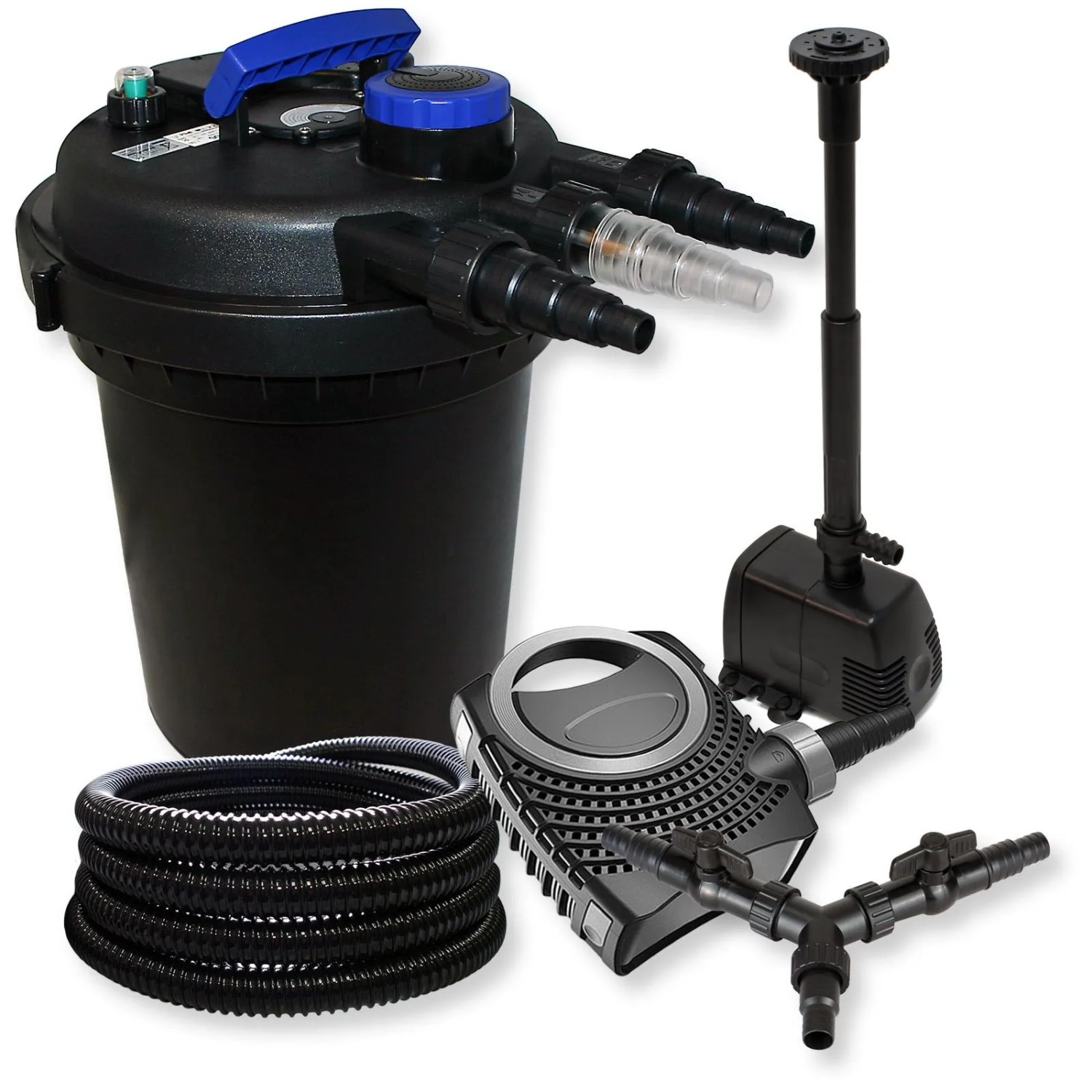 Sunsun Druckteichfilter Set 10000L 11W Uvc Neo8000 70W Schlauch Springbrunnen