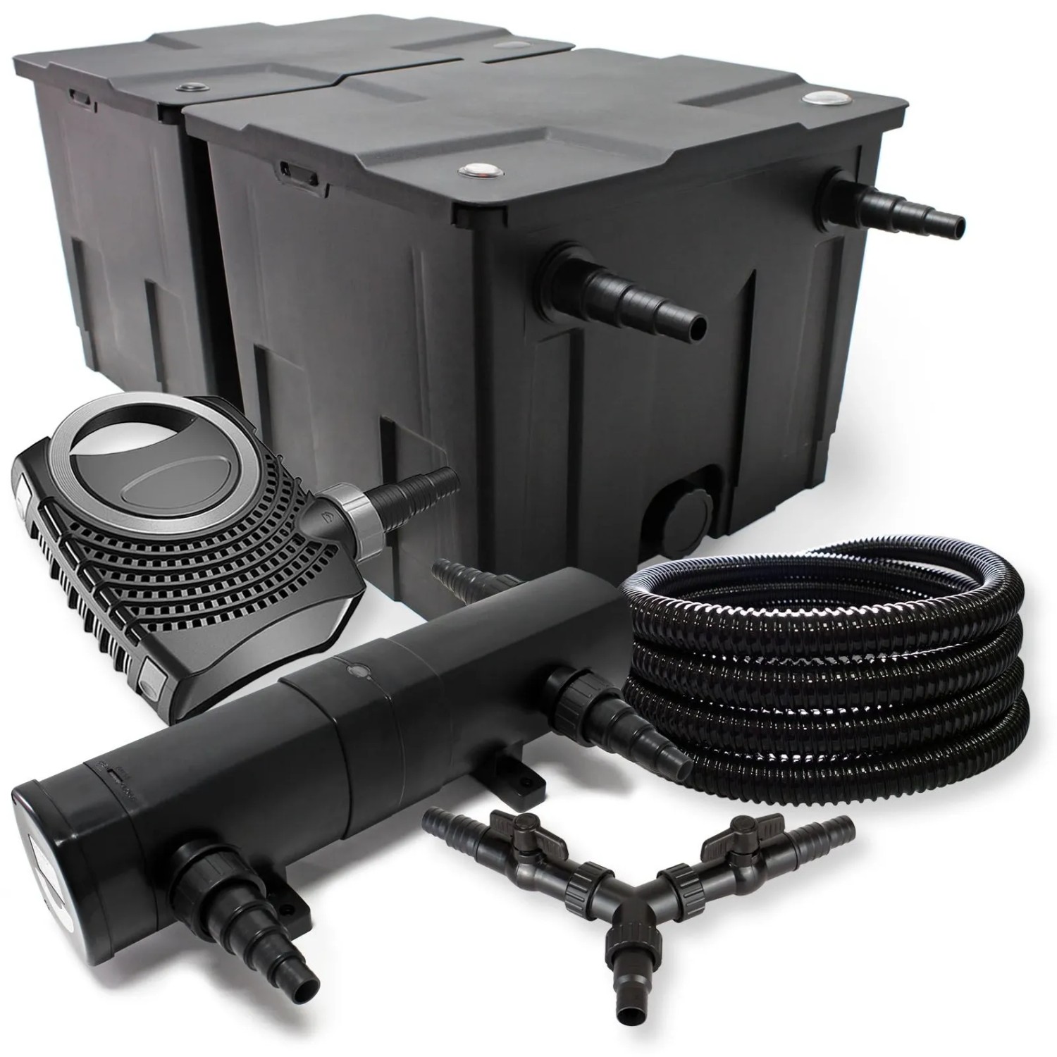 Sunsun Filter Set 60000L Teich 18W Teichklärer Neo10000 80W Pumpe 25M Schlauch
