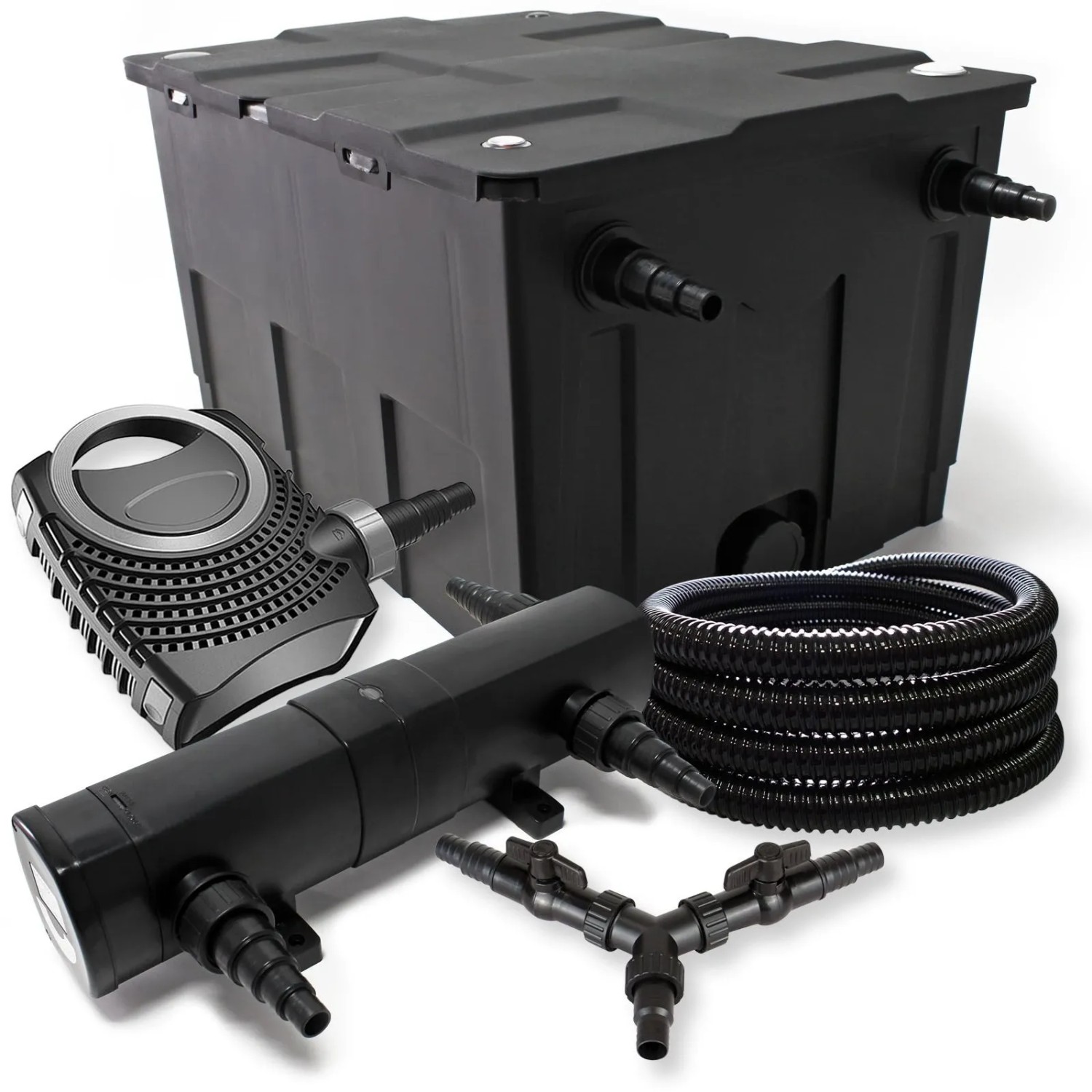 Sunsun Teichfilter Set 60000L 18W Teichklärer Neo8000 70W Pumpe 25M Schlauch
