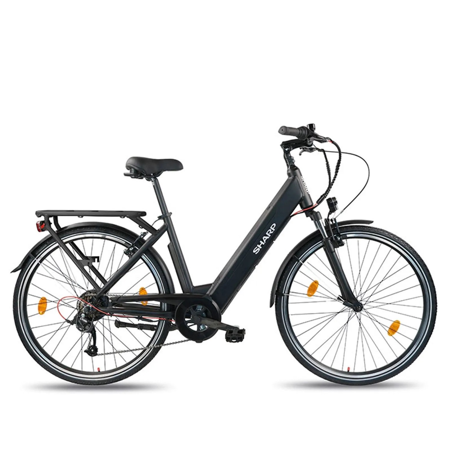 Sharp Urban Elektro-Citybike 10.4 Ah 28 Zoll Schwarz