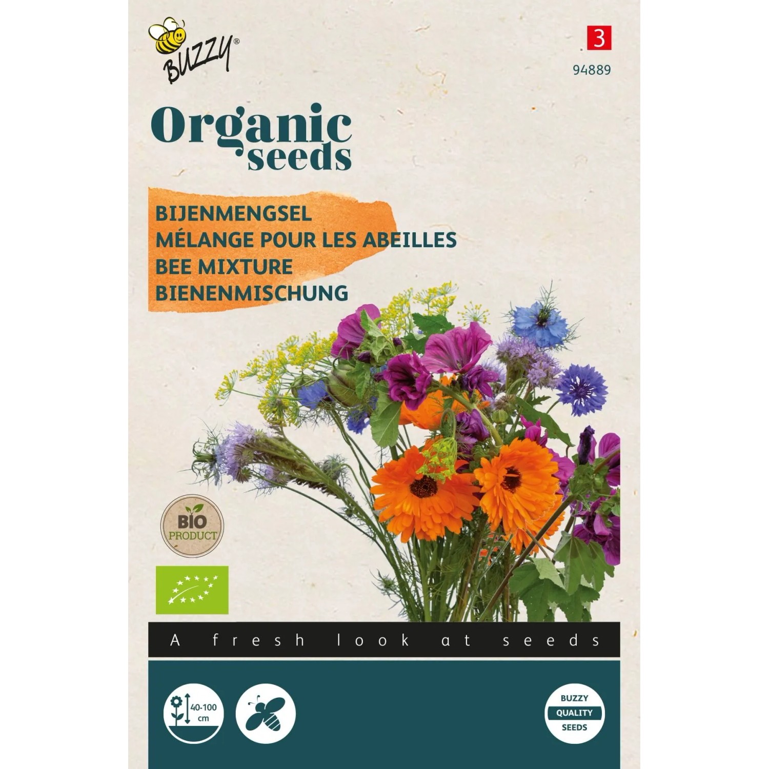 Blumenmischung für Bienen Buzzy Organic Bio Samen Circa 2 g