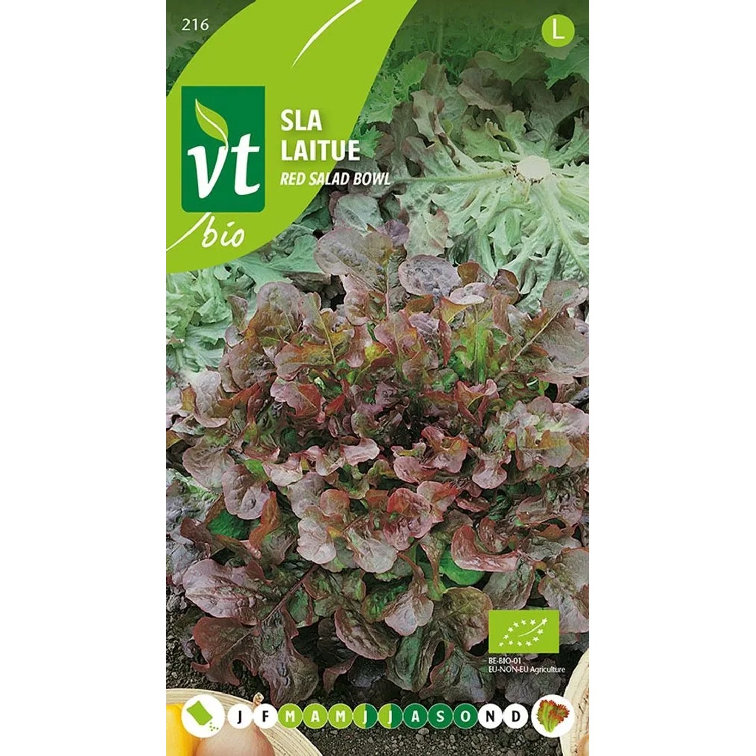 Pflücksalat 'Red Salad Bowl' Bio Samen Circa 1 g Biologisch Angebaut