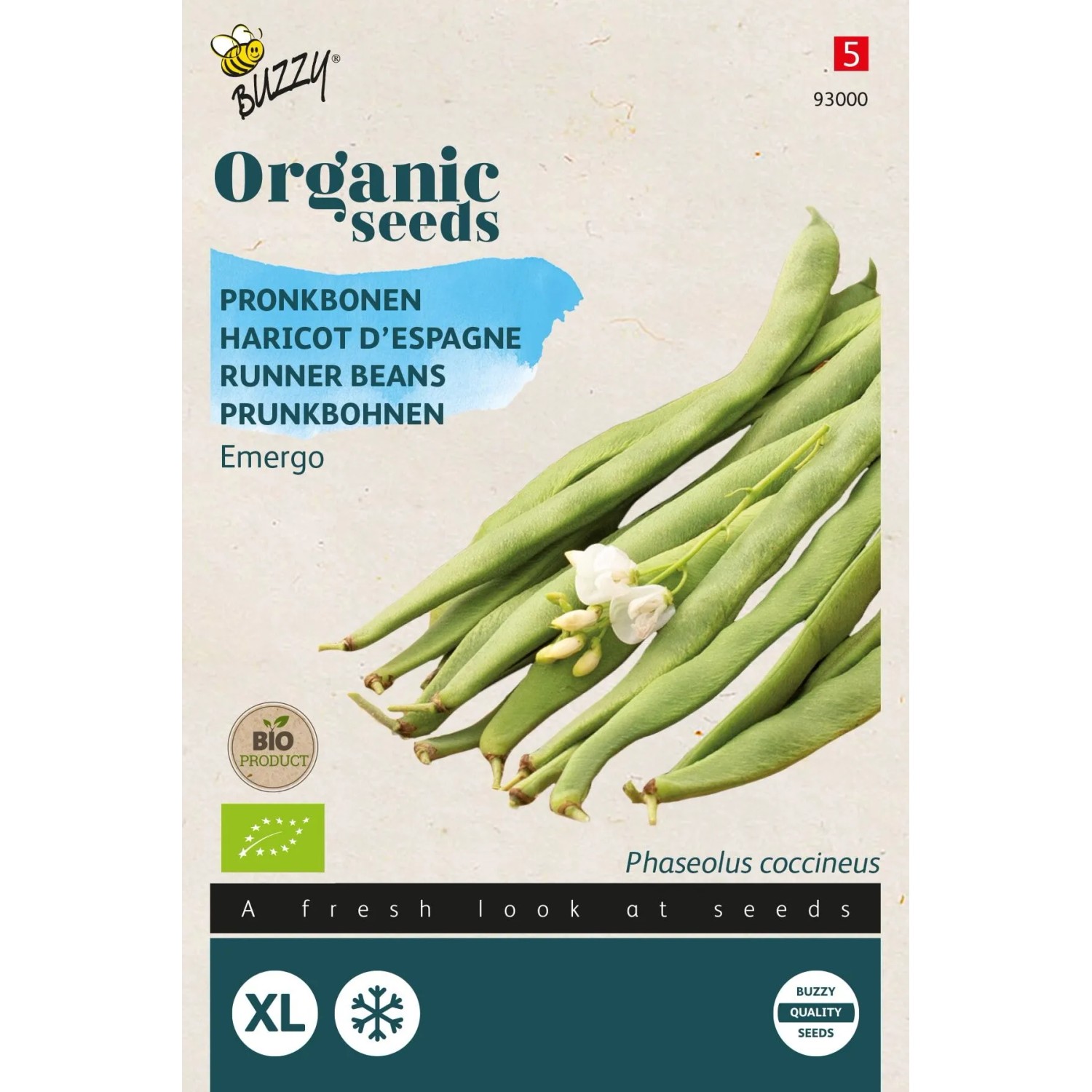 Prunkbohne 'Emergo' Buzzy Organic Bio Samen Circa 25 g Einfach Anzubauen