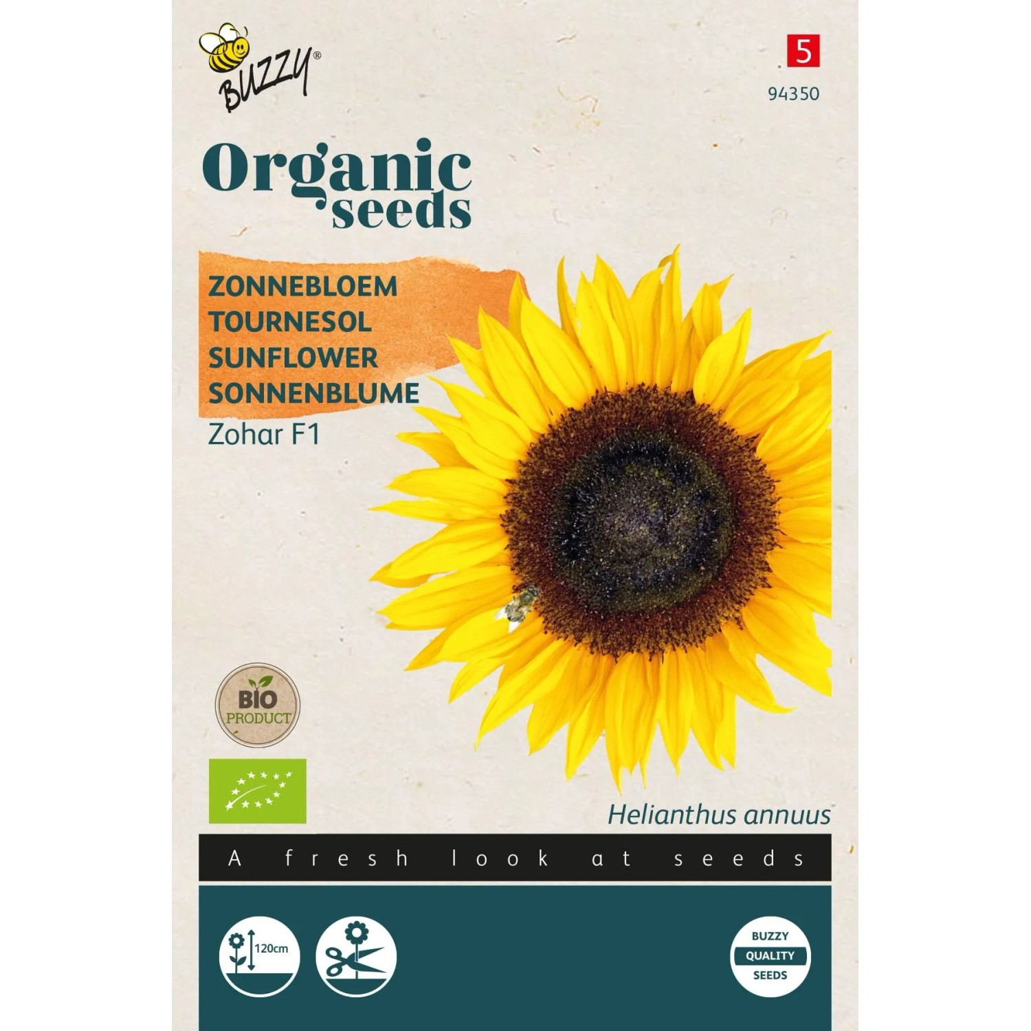Bio-Sonnenblume 'Zohar F1' Buzzy Organic Circa 1 g Biologisch Angebaut