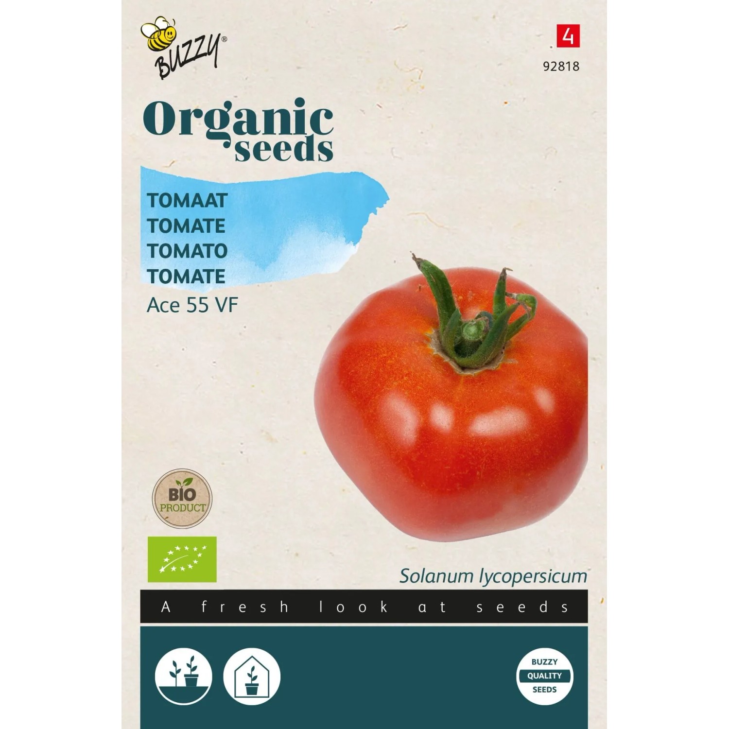 Buzzy Organic TomateAce 55 VFBio Samen Circa 0,1 grGeeignet für den Innen- und Außenanbau