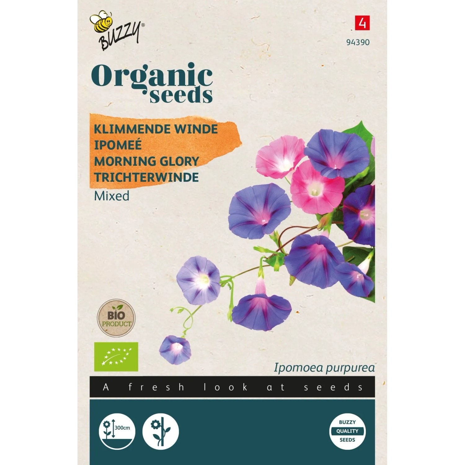 Trichterwinden-Mischung Buzzy Organic Bio Samen Circa 1 g Schnell Wachsende Kletterpflanze