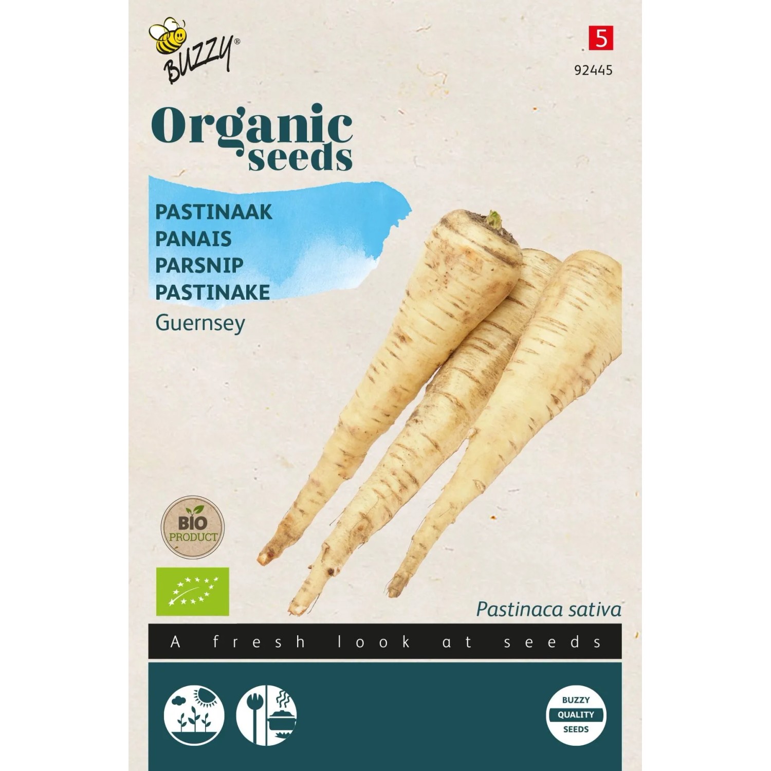 Buzzy Organic Pastinake Von GuernseyBio Samen Circa 3 grGeeignet für die Direkte Aussaat im Freiland