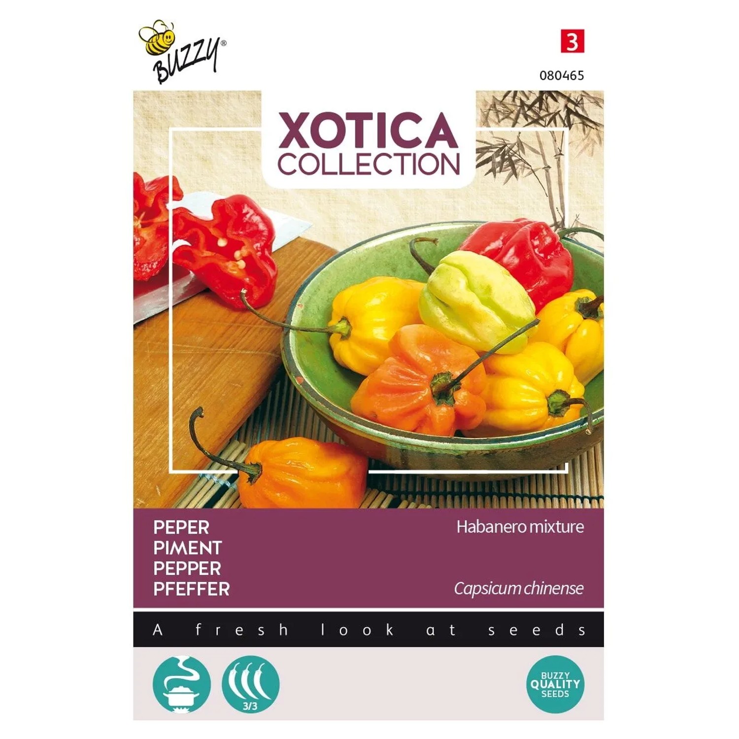 Buzzy Xotica Pfeffer Habanero Mischung Samen Circa 0,5 grSehr Scharfer und Würziger Geschmack