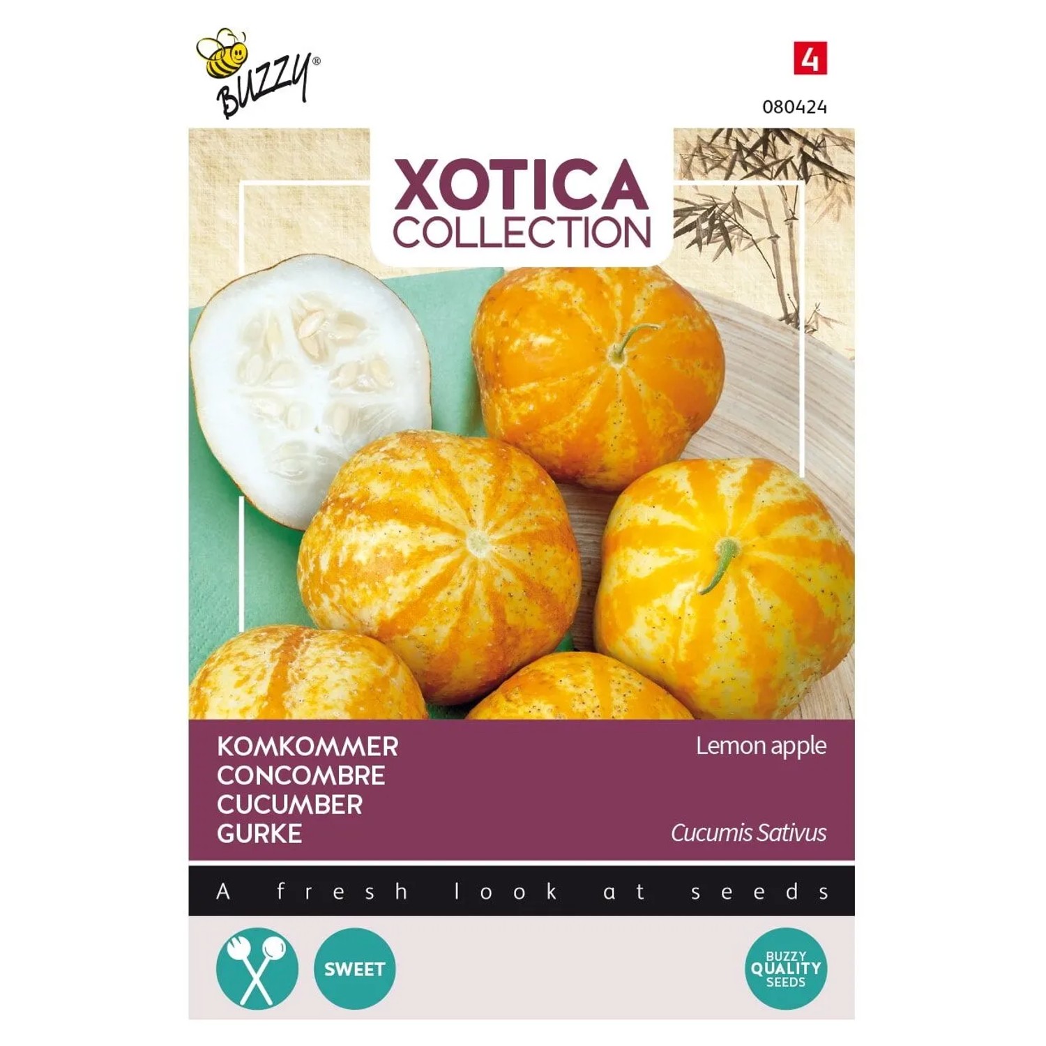 Salatgurke 'Lemon Apple' Buzzy Xotica Samen Circa 2 g Rundliche Gelbe Früchte