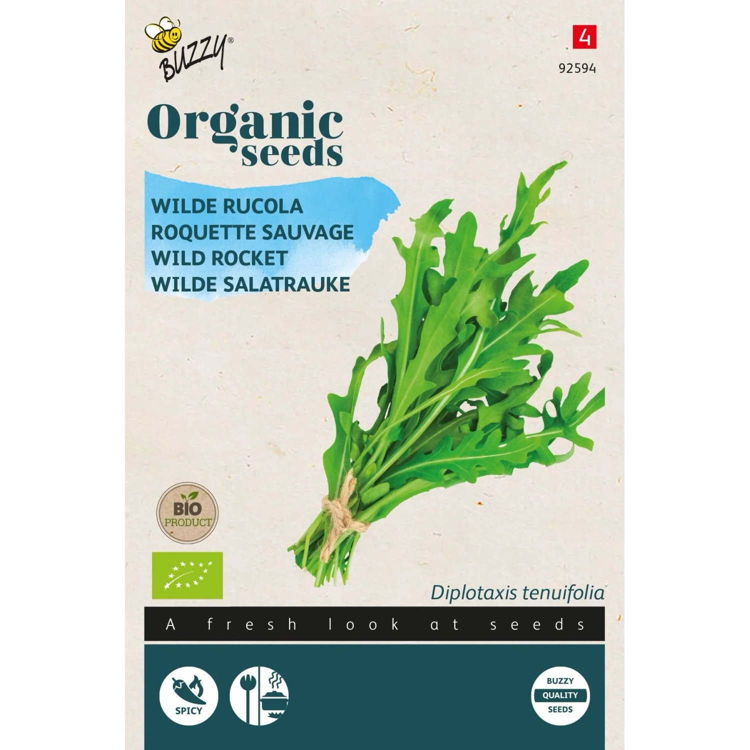 Buzzy Organic Wilde SalatraukeBio SamenCa 0,6 grSehr Scharfer Geschmack