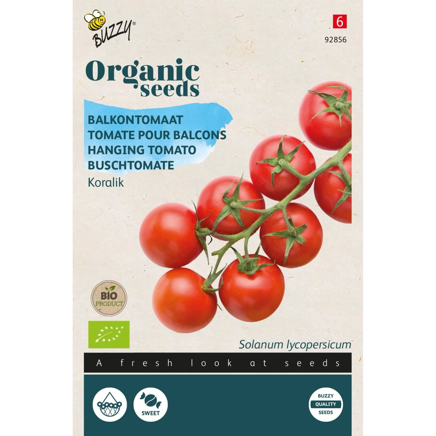 Buzzy Organic Buschtomate KoralikBio Samen Circa 10 SamenSehr gut Geeignet für Kleine Räume