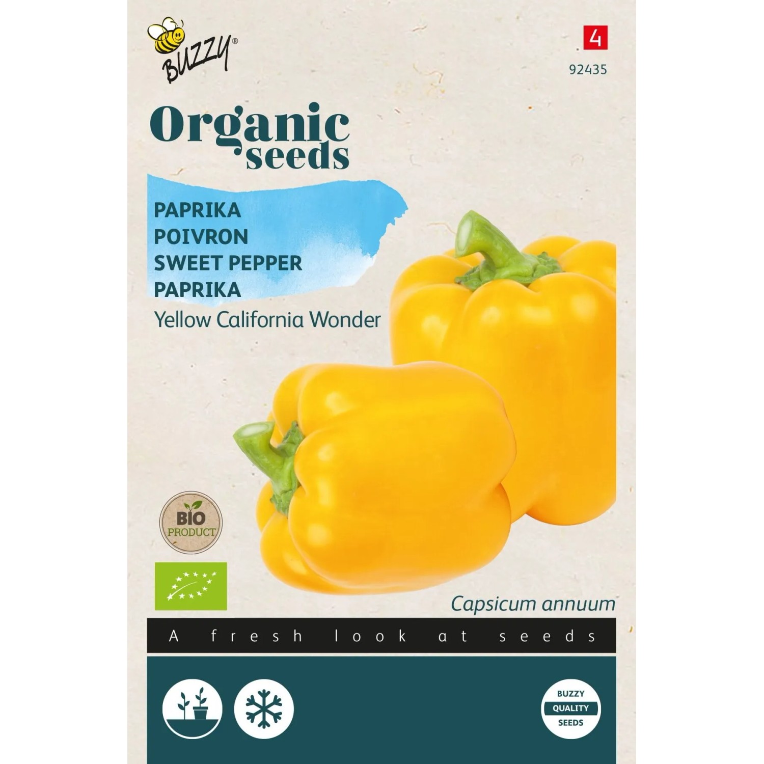 Buzzy Organic Paprika Yellow California WonderBio Samen Circa 0,25 grBiologisch Angebaut