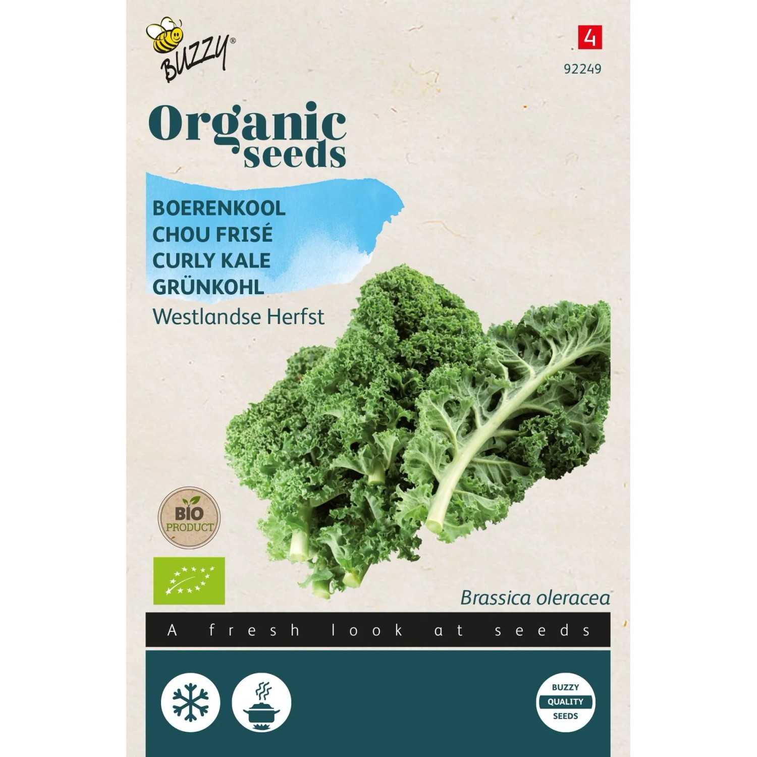 Buzzy Organic Grünkohl Westländer HerfstBio Samen Circa 0,4 grBiologisch Angebaut
