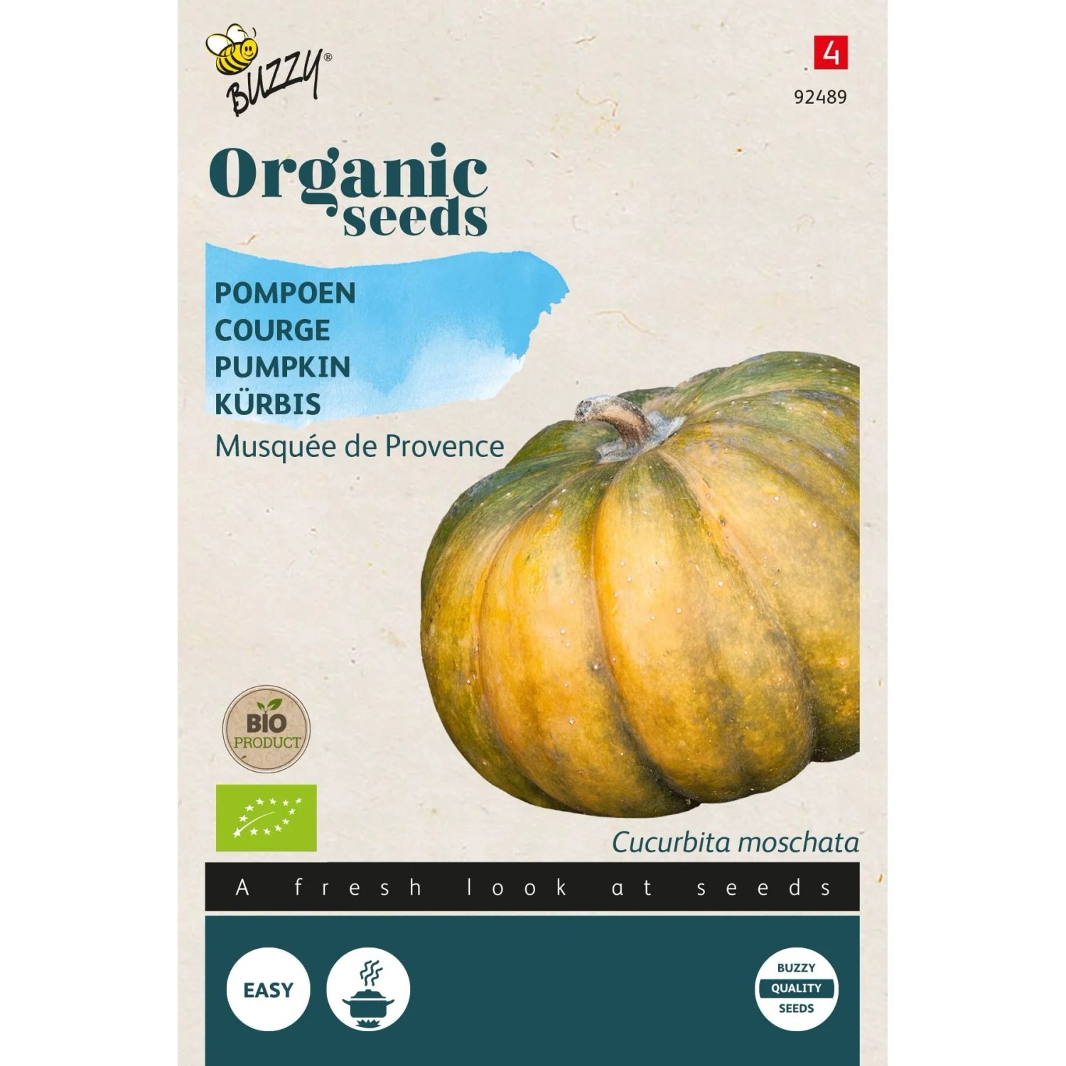 Buzzy Organic Essbare Kürbis Musquée de ProvenceBio Samen Circa 2.5 grBiologisch Angebaut