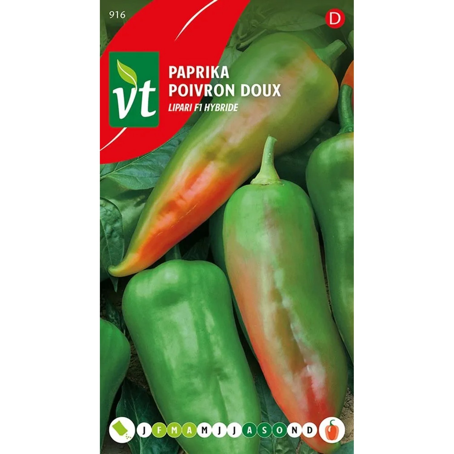 Paprika Lipari F1-Hybride Samen Circa 0,2 grSehr Süßer Geschmack