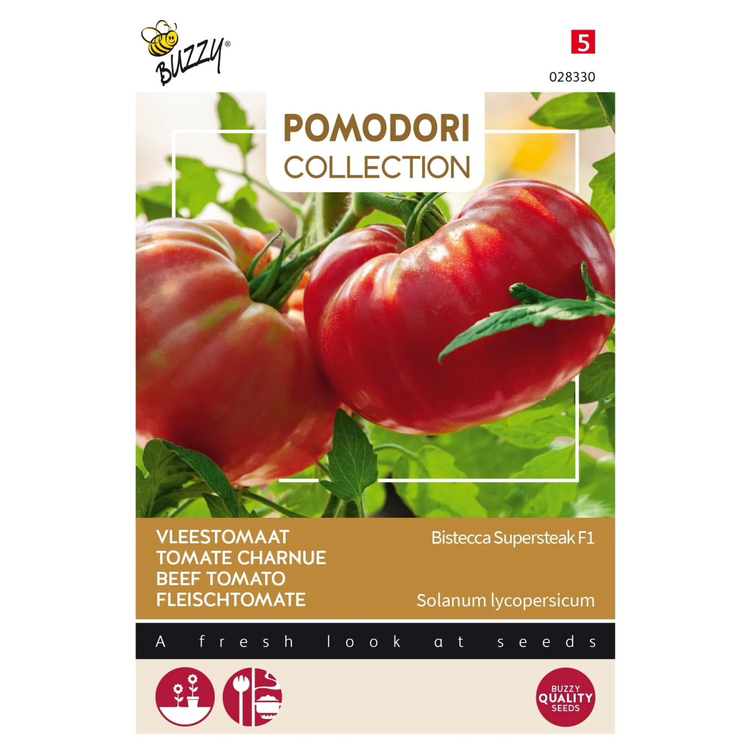 Buzzy Pomodori Fleistomate Bistecca F1 Samen Circa 10 SamenGroße und Feste Tomaten