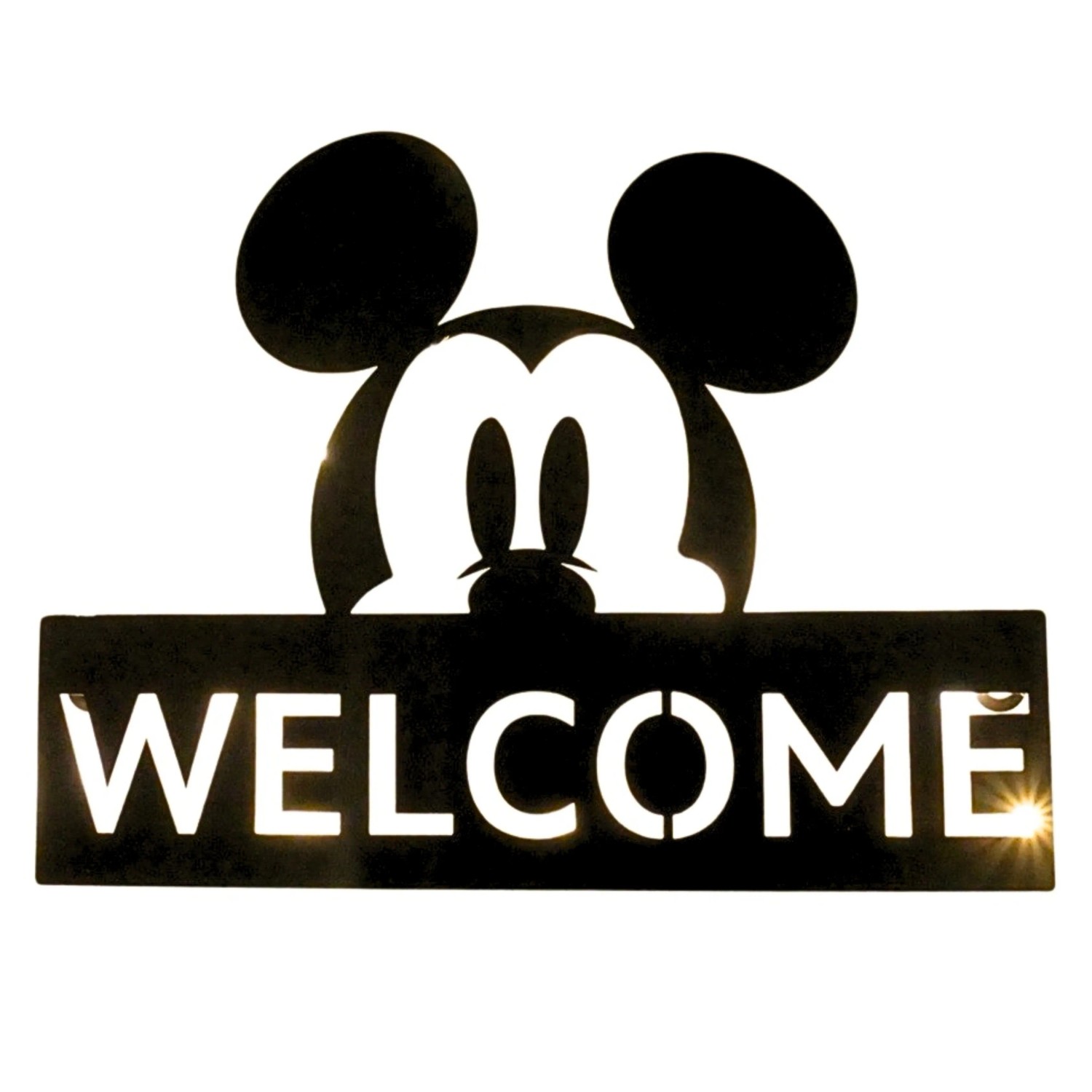 Disney Türschild Mickey Welcome Metall Led Beleuchtet 25 cm