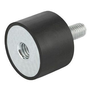 KIPP Gummipuffer Typ B M04x10 Ø15 H15 Stahl Elastomer