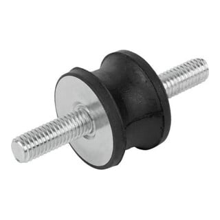 KIPP Gummipuffer Typ AT tailliert Außengewinde M04x13 Ø10mm H10 Stahl Komp: El.
