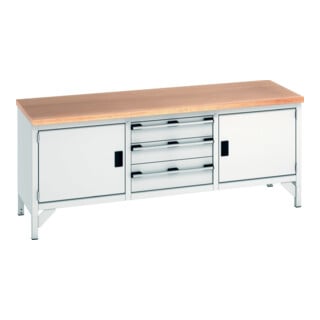 Bott Kastenwerkbank cubio 2 Tür Multiplex 2000 x 750 x 840mm RAL 7035