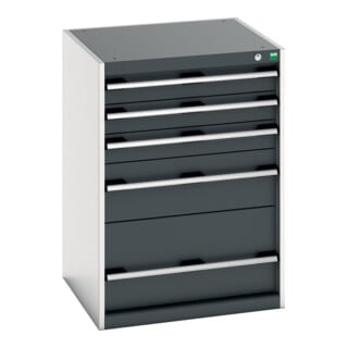 Bott Schubladenschrank cubio 650 x 650 x 900 mm RAL 7035/7016