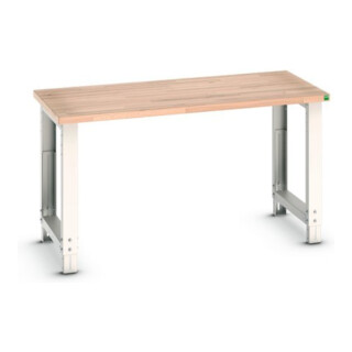 Bott Werkbank cubio Multiplex-Platte 1500 x 750 x 740-1140 mm RAL 7035