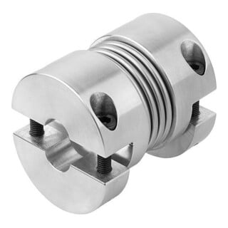 KIPP Metallbalgkupplung Gr.500 D1=25 D2=25 L=133 Aluminium