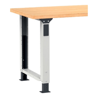 FAMI Werkbank Multiplexplatte höhenverstellbar 1500 x 750mm RAL7035+RAL7016