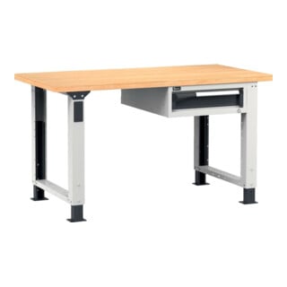 FAMI Werkbank Multiplexplatte Höhenverstellbar B=1500 T=750 RAL7035+RAL7016