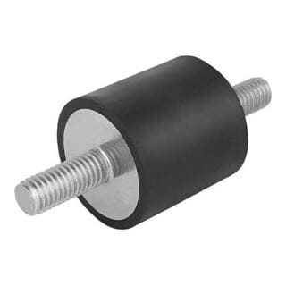 KIPP Gummipuffer Typ A Außengewinde M04x10 Ø15mm Stahl Elastomer Naturkautschuk