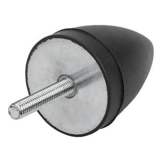 KIPP Gummipuffer parabelförmig Außengewinde M06x18 Stahl elastisch