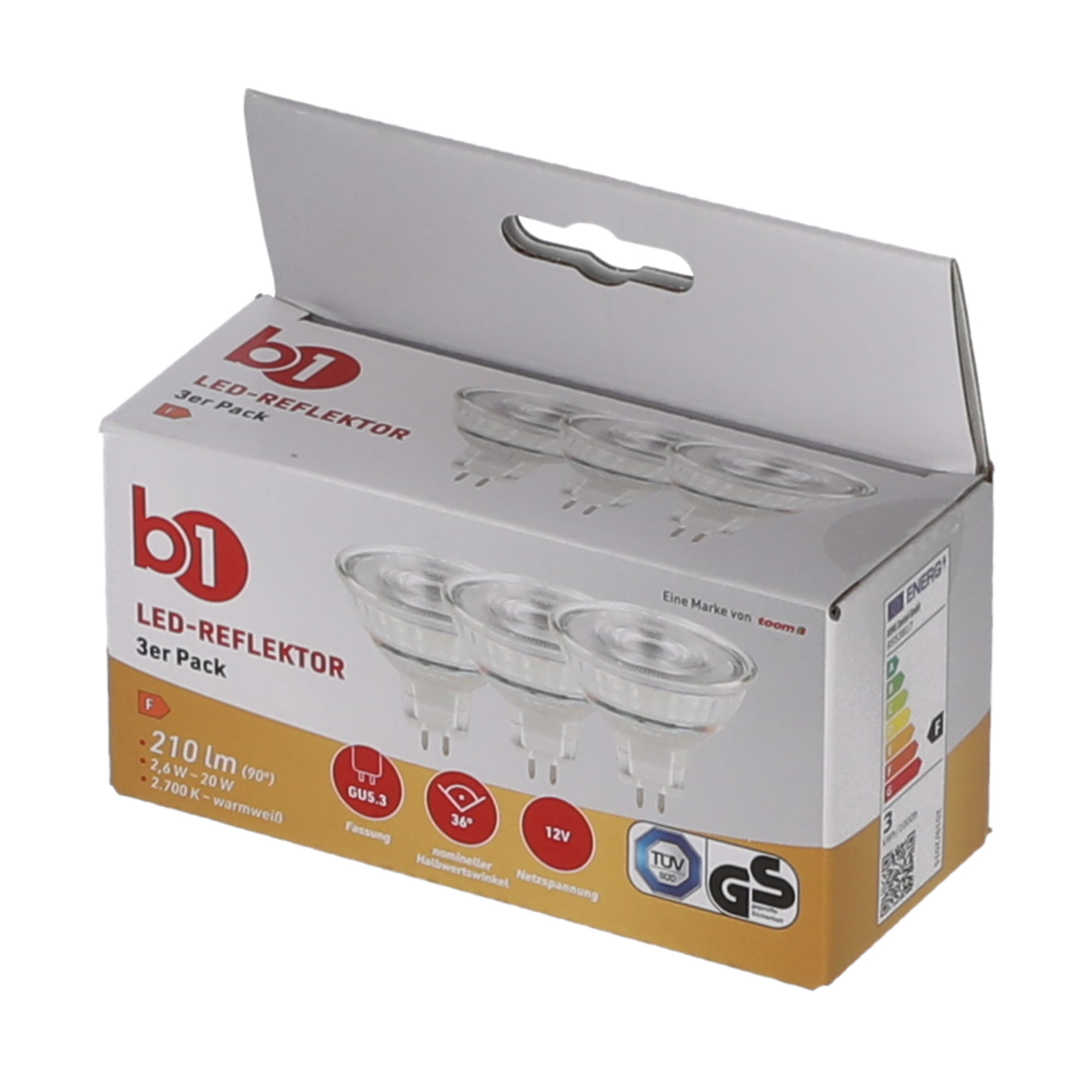 B1 LED-Leuchtmittel Reflektor klar GU 5.3 2,6 W 210 lm warmweiß