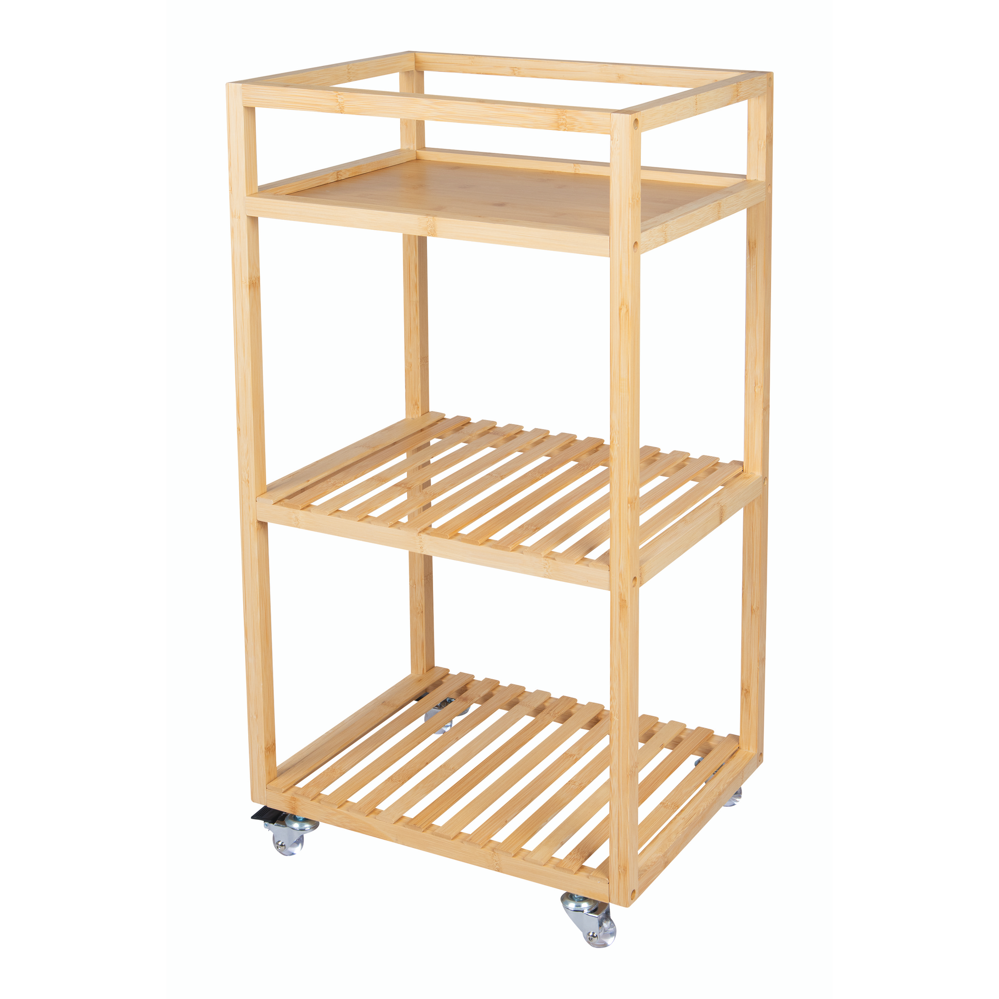 Bambuswagen mit Rollen 33 x 81 x 42 cm