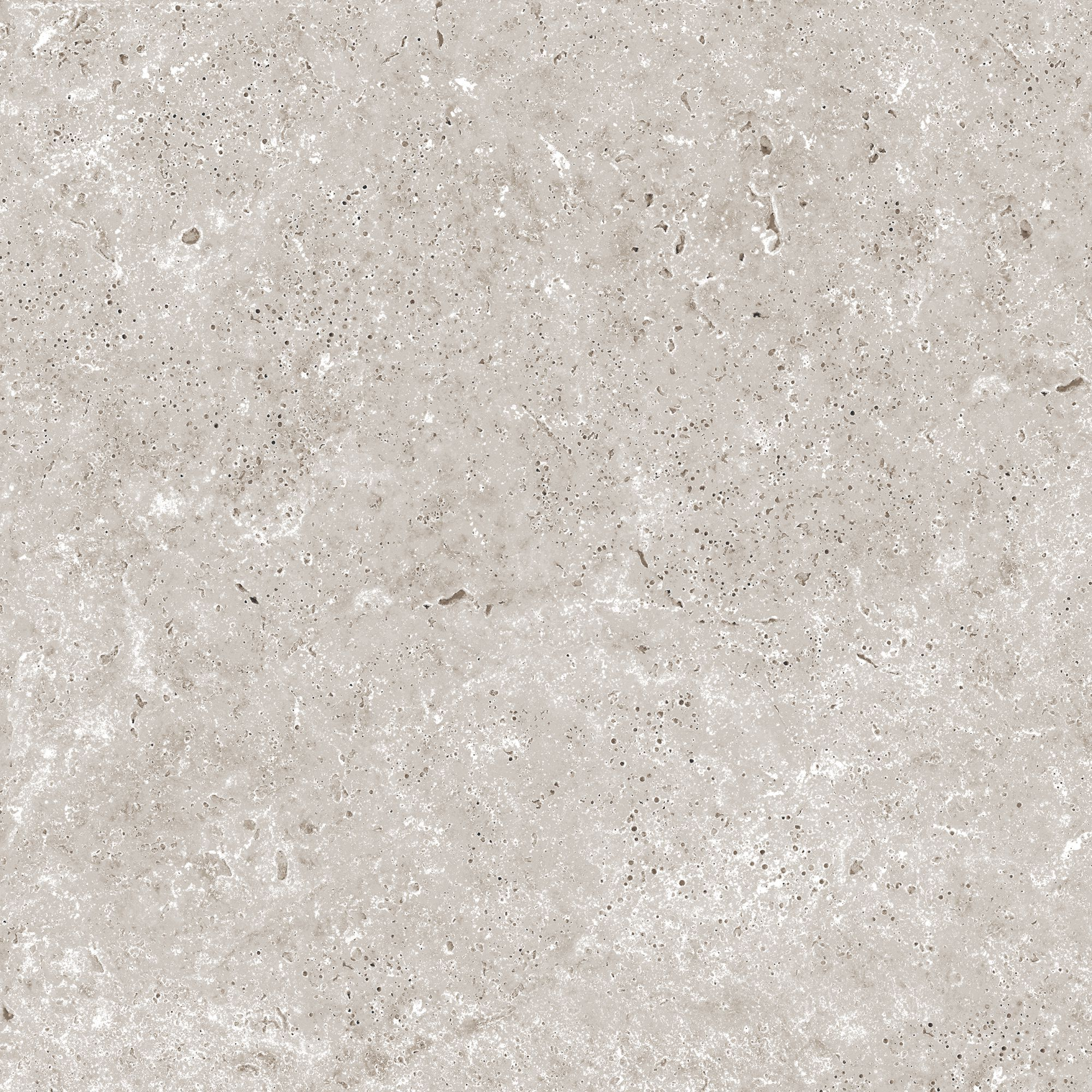 Bodenplatte 'Travertine' Feinsteinzeug grau 79,7 x 79,7 x 2 cm
