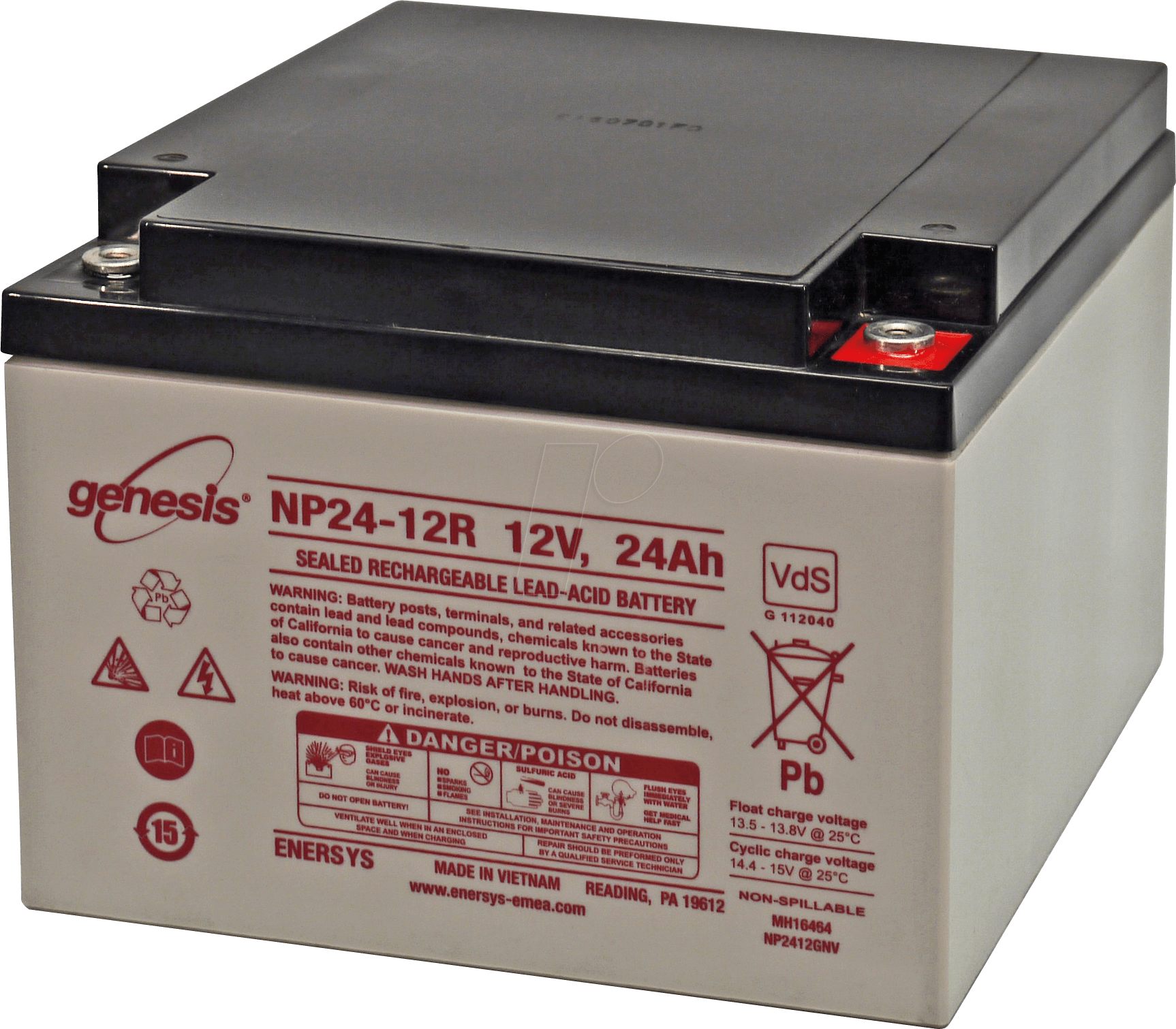 HK NP24-12R - Blei-Vlies-Akku, 12 V, 24 Ah, Standby USV