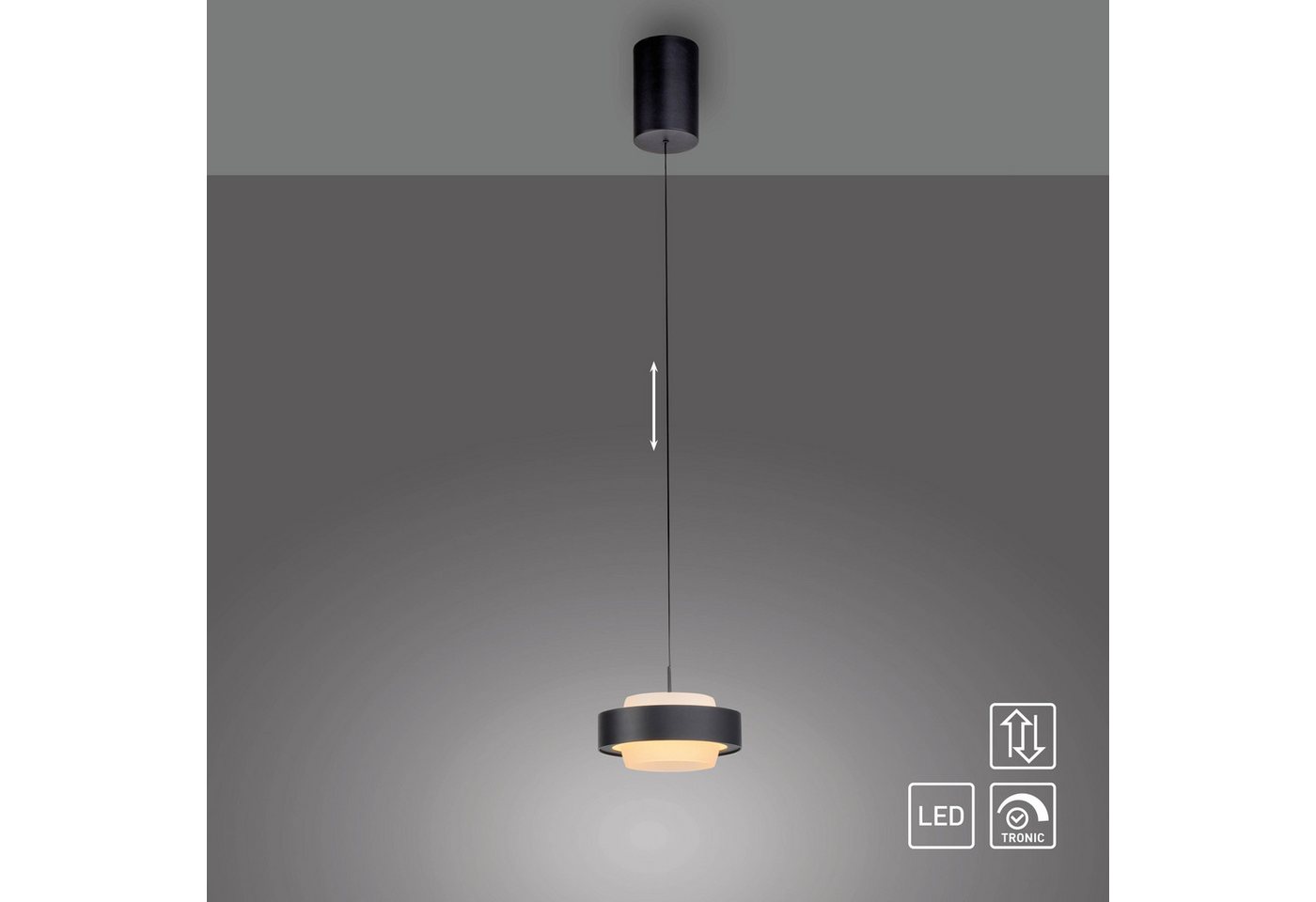 Schöner Wohnen Elmo LED Pendelleuchte schwarz Bild 5
