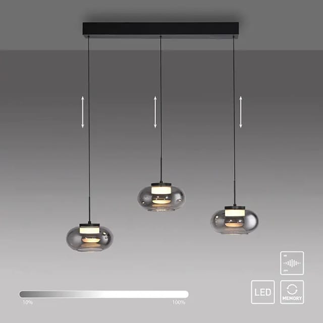 Schöner Wohnen Sia LED Pendelleuchte, 3-flg. schwarz